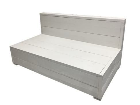 Woodlounge Sofa mit Kissen mieten – Bauholz-Lounge, weiß, rustikal – 2