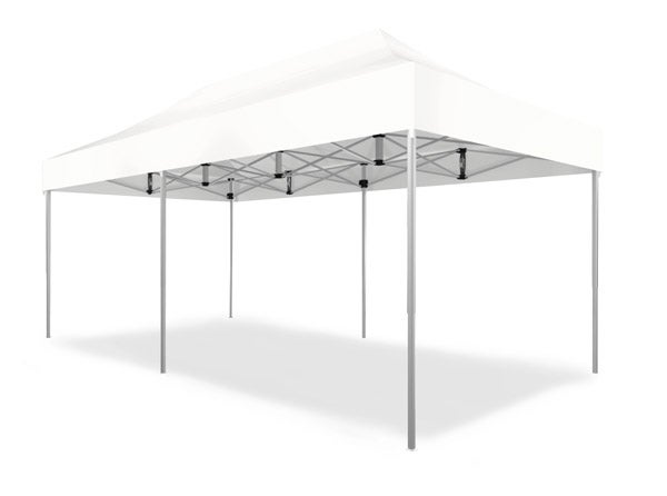 Partyzelt / Pavillon / Klappzelt TOM mieten – 6x3 m, weiß, 18 m², mit Lieferung