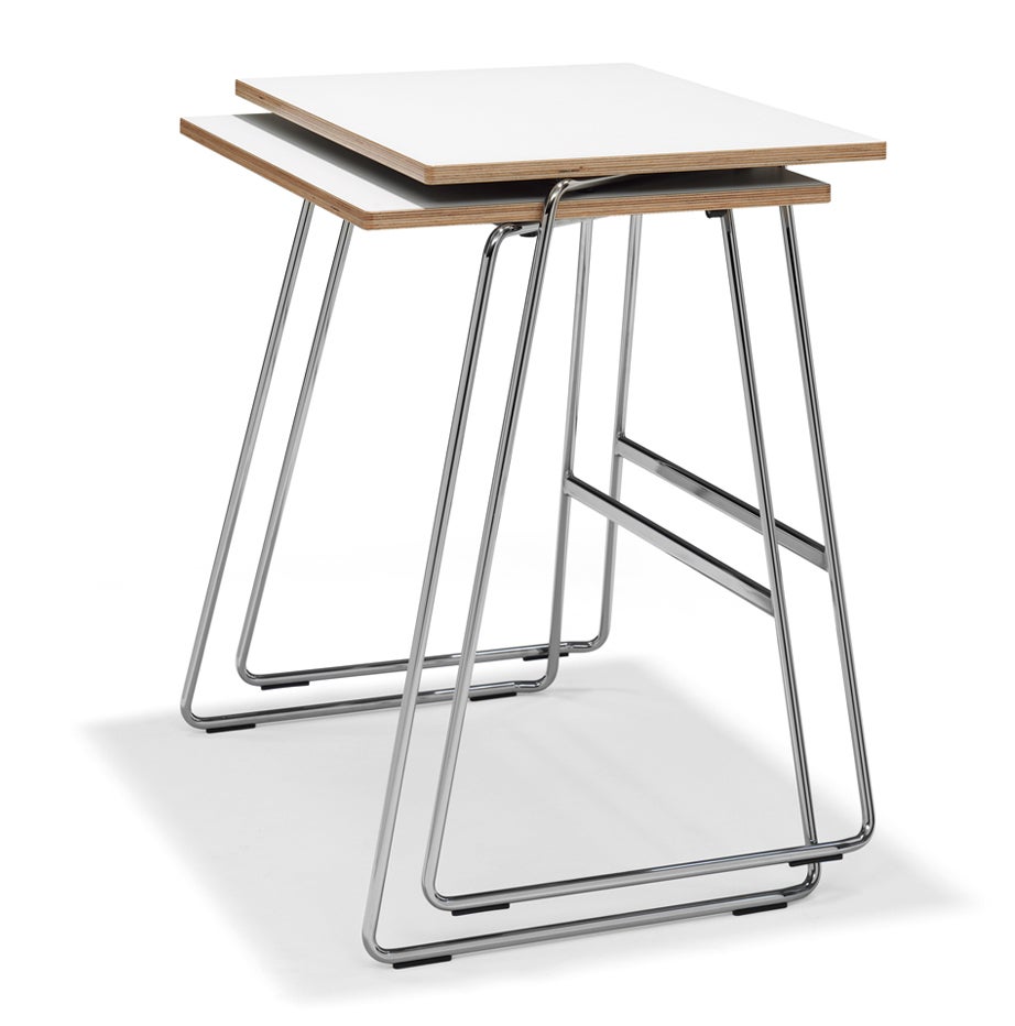 Konferenztisch CLASS mieten – 120 x 50 cm, weiß, stapelbar – 2