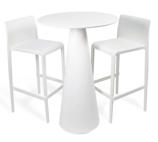 Barhocker VOLT weiß mieten – stapelbarer Outdoor-Barhocker mit Rückenlehne – 2