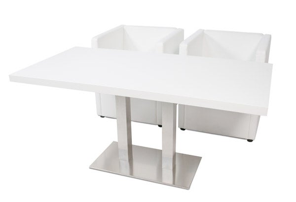 Banketttisch INOX TWIN weiß mieten – Esstisch für bis zu 6 Personen – 2