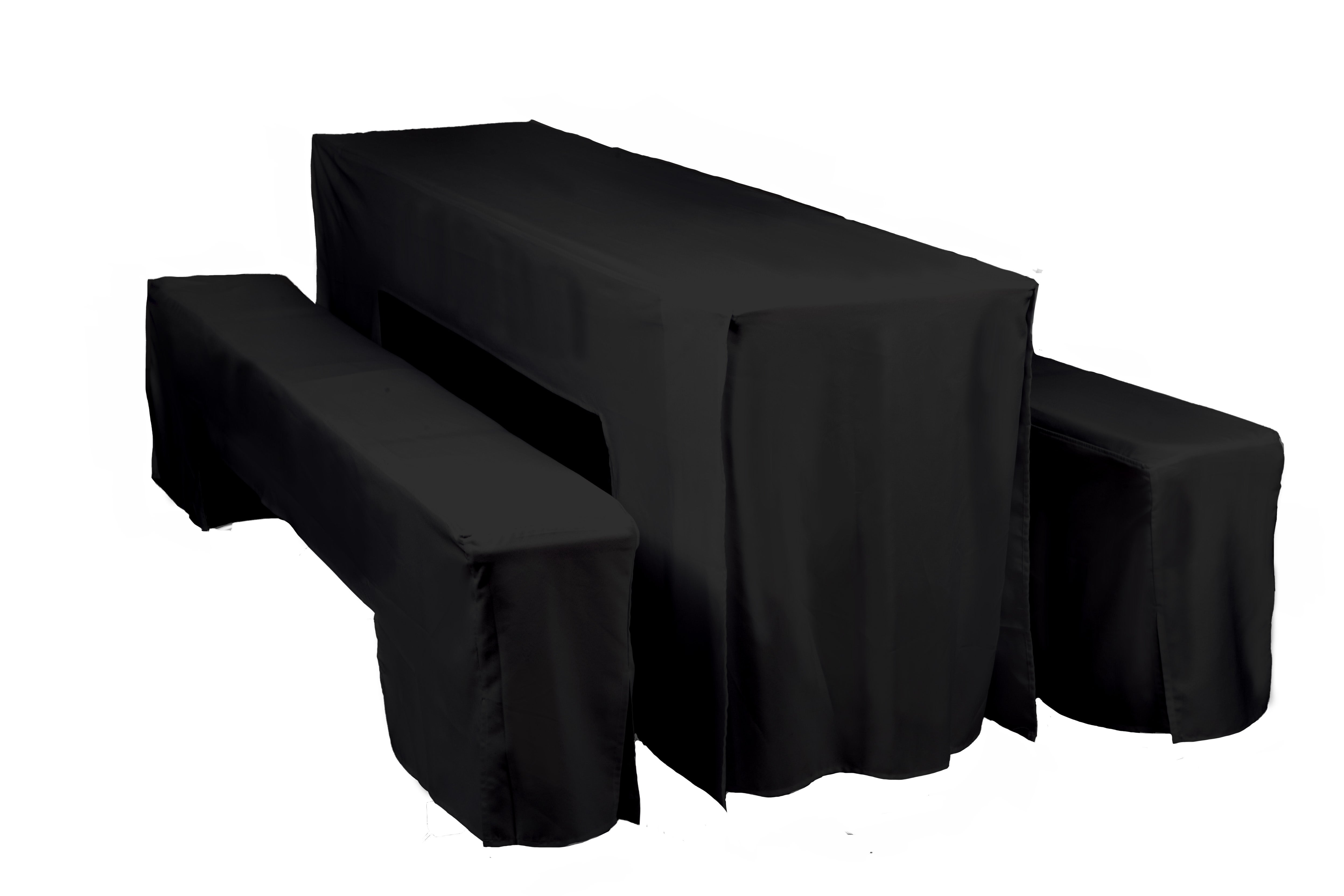 Festzeltgarnitur-Hussen mieten – AMY 50 cm, schwarz, inkl. Reinigung