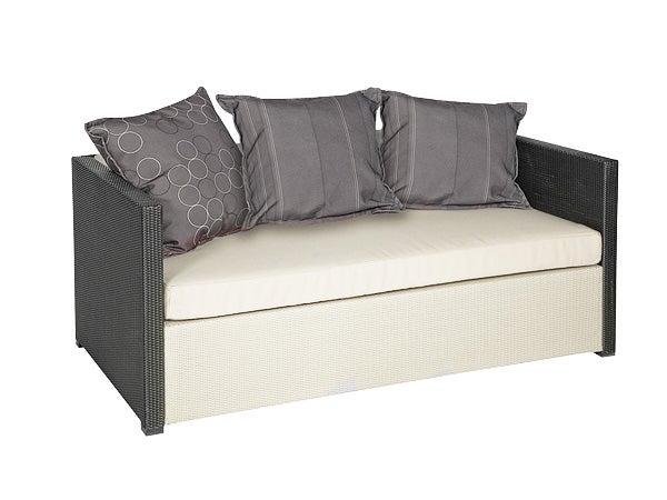 Polyrattan Loungesofa FREIRAUM3 mieten – 3-Sitzer Outdoor-Sofa, inkl. Kissen