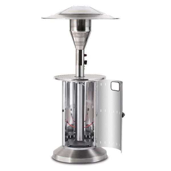 Heizpilz mieten – COMMERCIAL mit Ablage, Edelstahl, 230 cm – 2