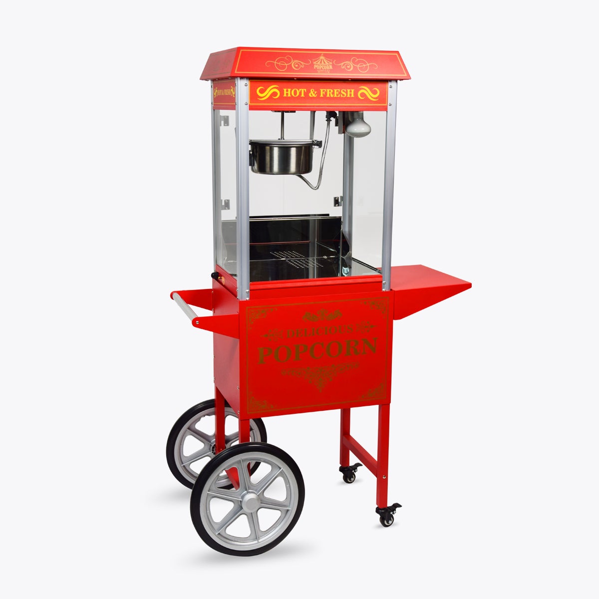 Popcornmaschine mieten – mit Retro-Unterschrank, CE-zertifiziert