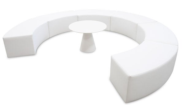 Loungebank WAVE weiß mieten – halbrunde Sitzbank für Events – 4
