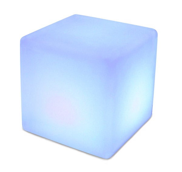 LED Lightcube mieten – leuchtender Sitzwürfel / Loungehocker (Akku, RGB)