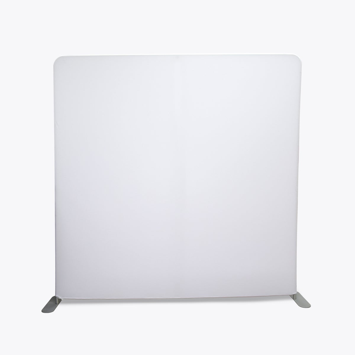 Raumteiler / Messewand weiß mieten – 240 x 240 cm, individuell bedruckbar