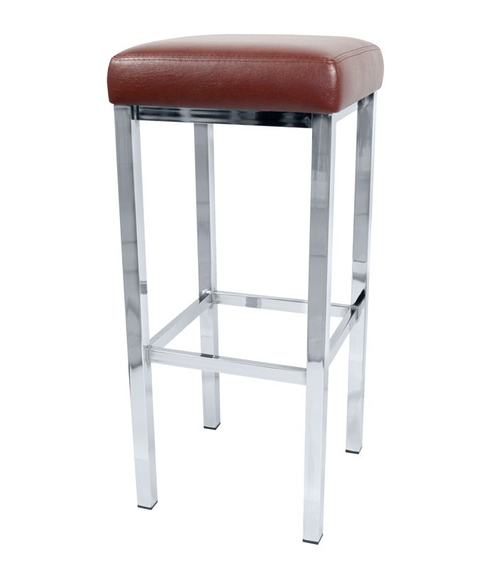 Barhocker JACK braun mieten – eckiger Kunstleder-Barhocker, Sitzhöhe 81 cm