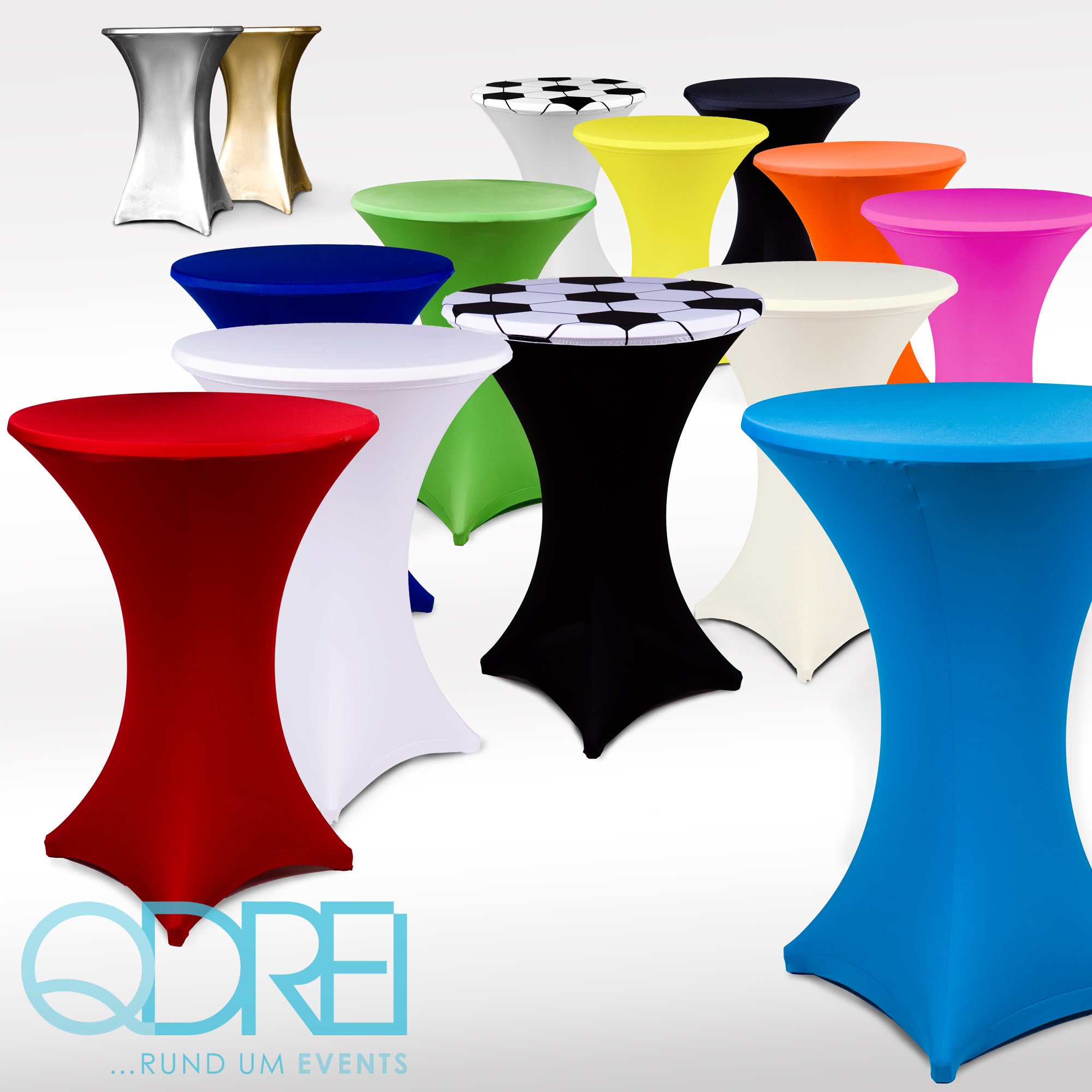 Stretchhusse Stehtisch JUNE Ø 80 cm mieten – inkl. Haube, viele Farben