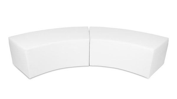 Loungebank WAVE weiß mieten – halbrunde Sitzbank für Events – 3