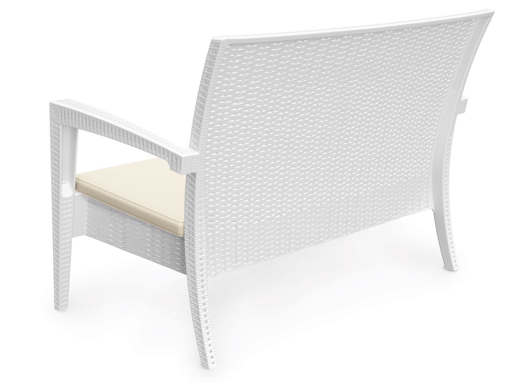 Rattan Loungesofa EDEN2 weiß mieten – Outdoor Couch für Events – 2