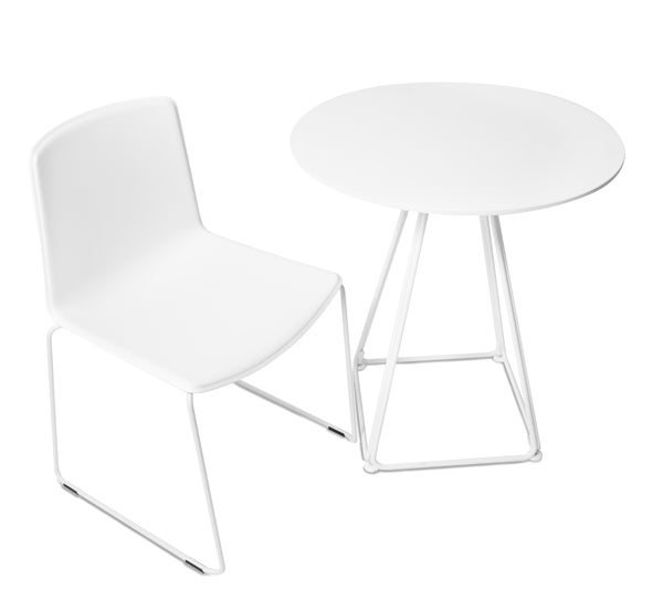 Bistrotisch LUNAR BISTRO mieten – weiß, rund, Ø 69 cm – 2