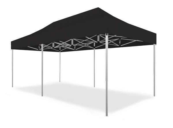 Partyzelt / Pavillon / Klappzelt TOM mieten – 6x3 m, schwarz, 18 m²