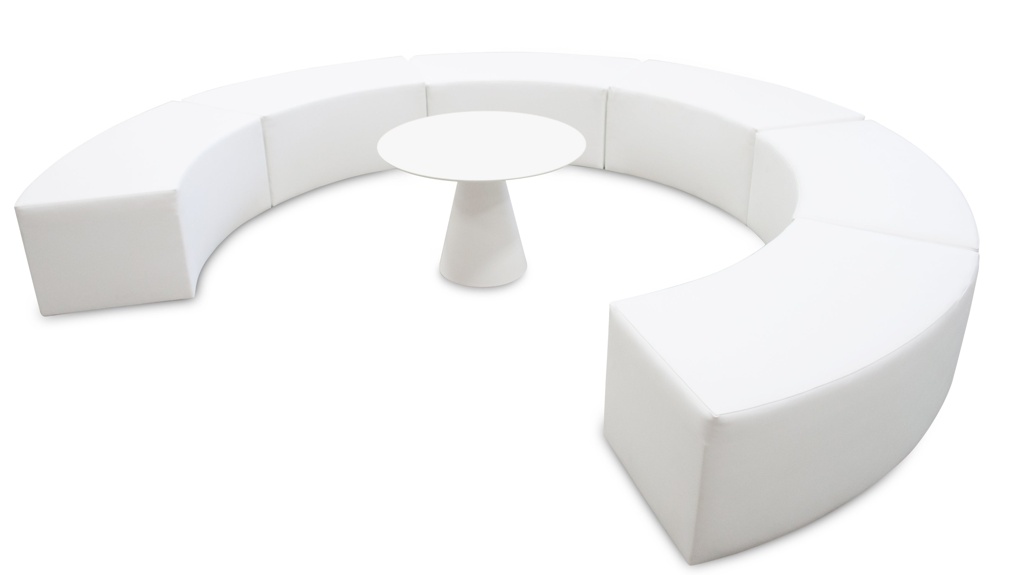 Couchtisch IKON weiß rund mieten – schlichter Loungetisch – 2