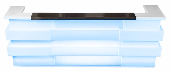 LED Cocktailbar TETRIS Eckelement mieten – RGB beleuchtet, auf Rollen – 4