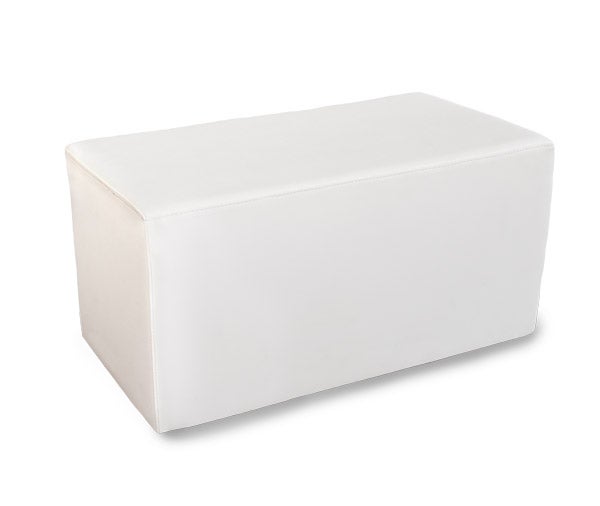 Loungebank QUBO2XL weiß mieten – 2-Sitzer Sitzbank aus Kunstleder