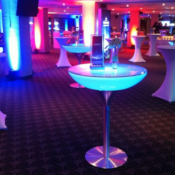 LED Stehtisch MARTINI mieten – leuchtender Stehtisch mit Glasplatte – 4