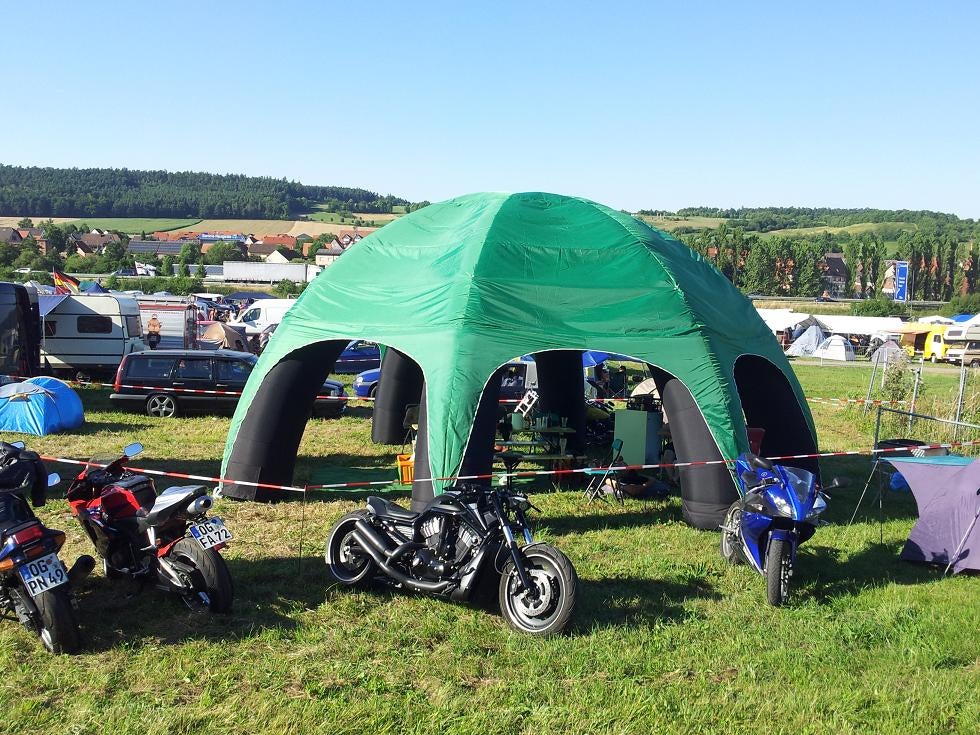 Event Dome mieten – aufblasbarer Party Dome als Sonnen- & Regenschutz | Ø 8 m – 3