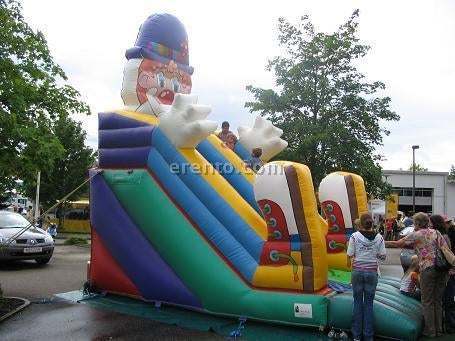 Clown-Rutsche mieten ~ aufblasbare Riesenrutsche für 8–10 Kinder ~ Hüpfspaß – 2