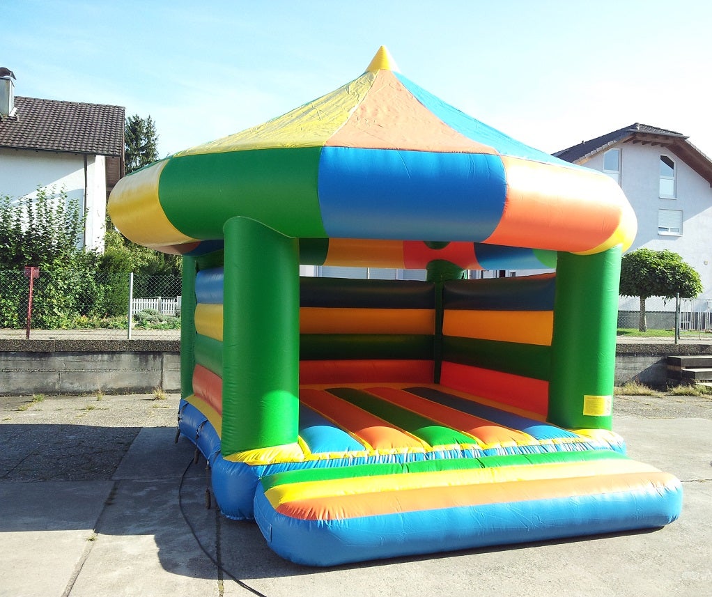 Hüpfburg Zirkus / Regenbogen mieten ~ überdachte Springburg für bis zu 12 Kinder – 2