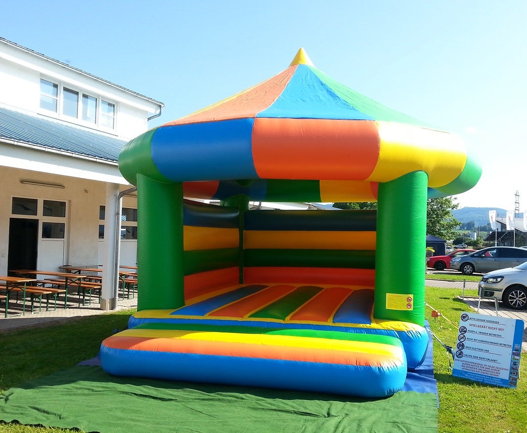 Hüpfburg Zirkus / Regenbogen mieten ~ überdachte Springburg für bis zu 12 Kinder – 3