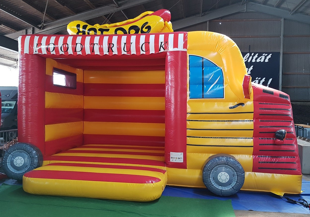 Hüpfburg Food Truck mieten ~ überdachte Springburg im Foodtruck-Design – 2