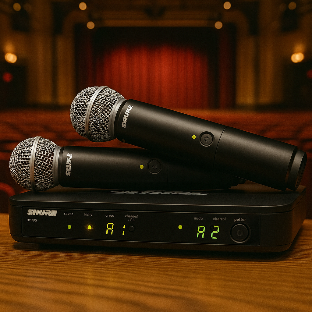 Shure SM58 Dual Funkmikrofon-Set mieten – 2 Funkmikrofone für Bühne & Event
