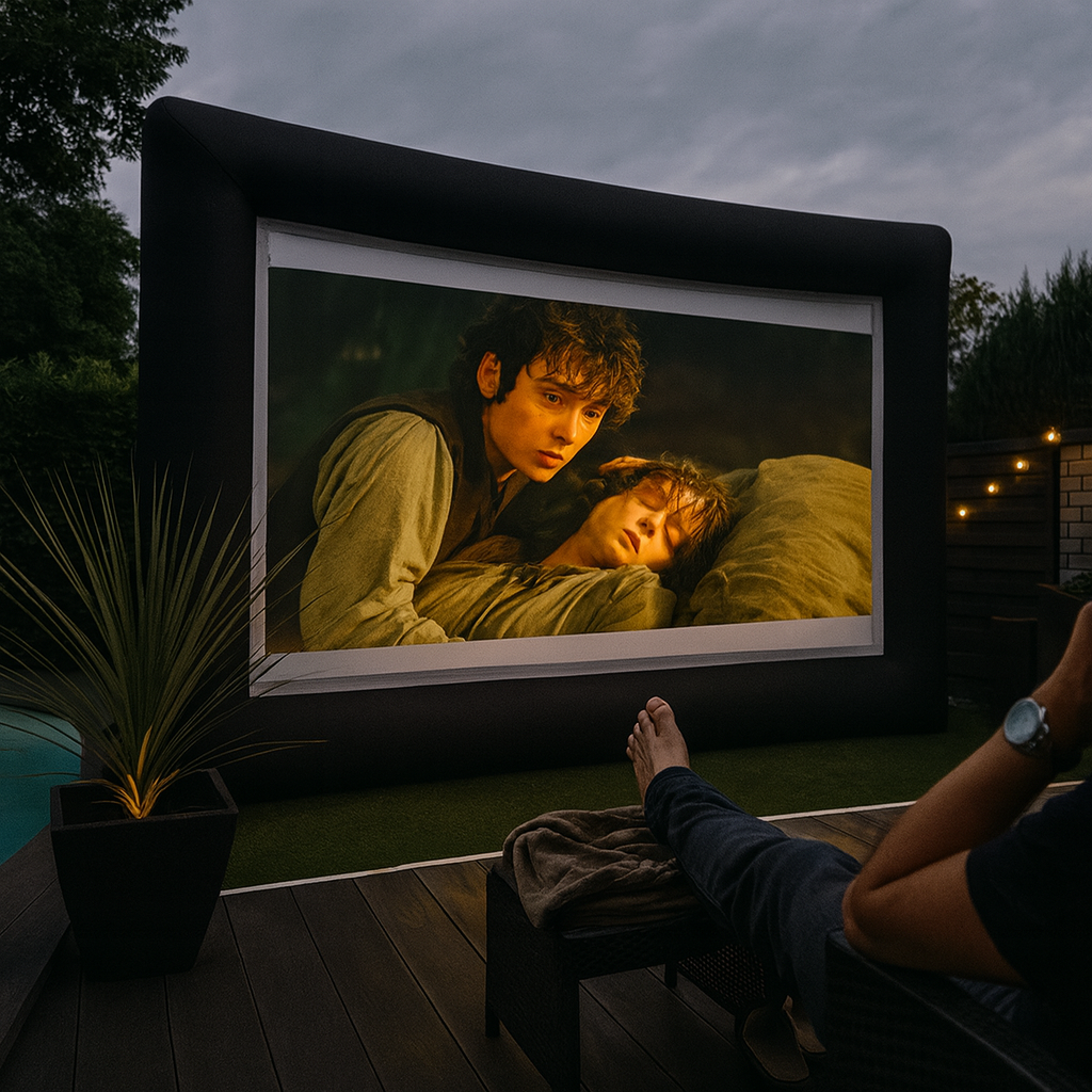 Aufblasbare Leinwand mieten – 600 x 400 cm, 180 Zoll für Open-Air-Kino