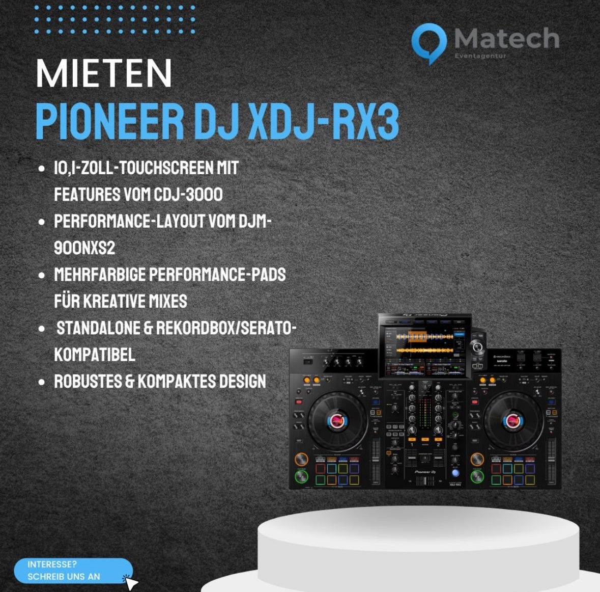Pioneer DJ XDJ-RX3 mieten – Standalone DJ-Controller inkl. Flightcase