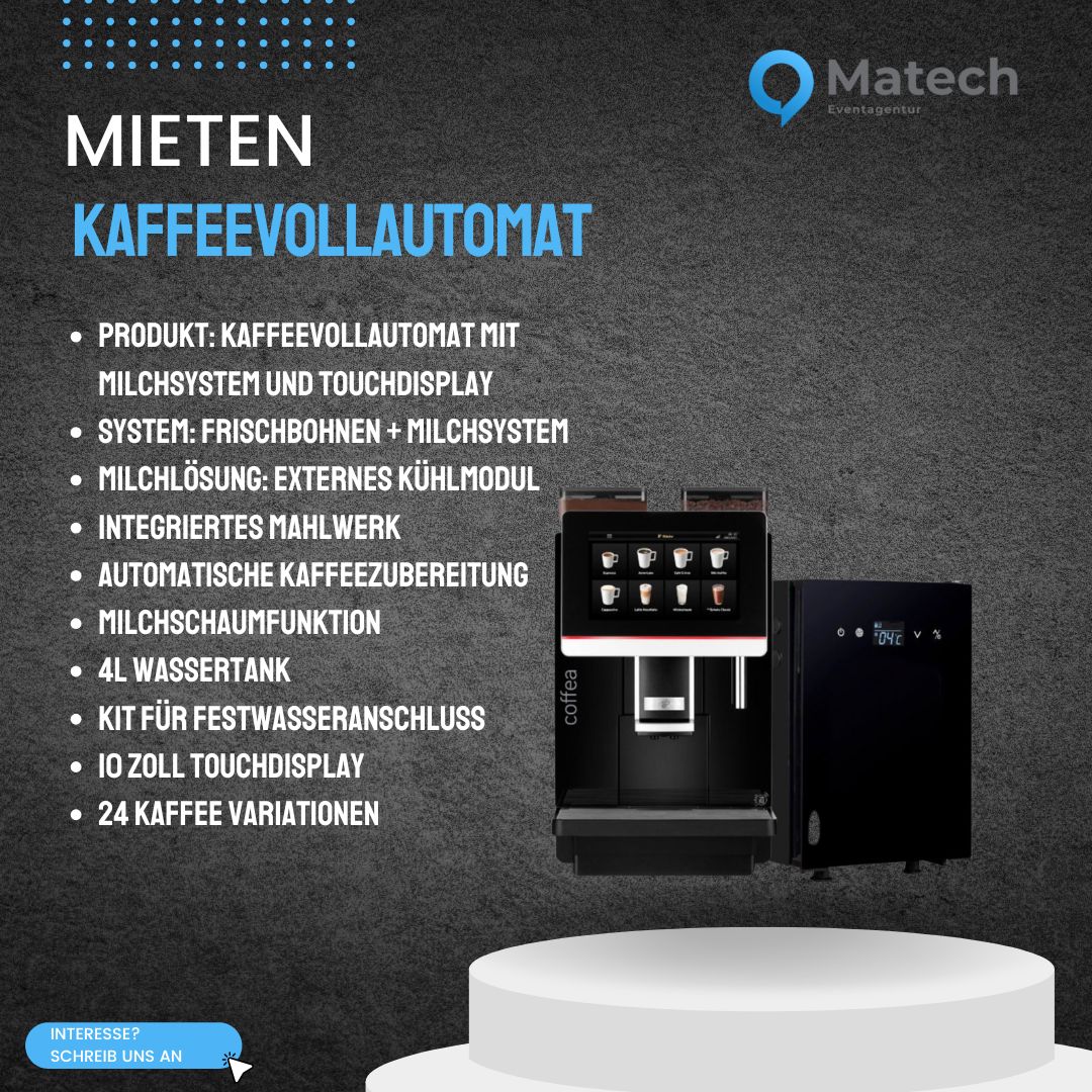 Kaffeevollautomat Coffea Enjoy mieten – Gastro-Vollautomat inkl. Milchkühler