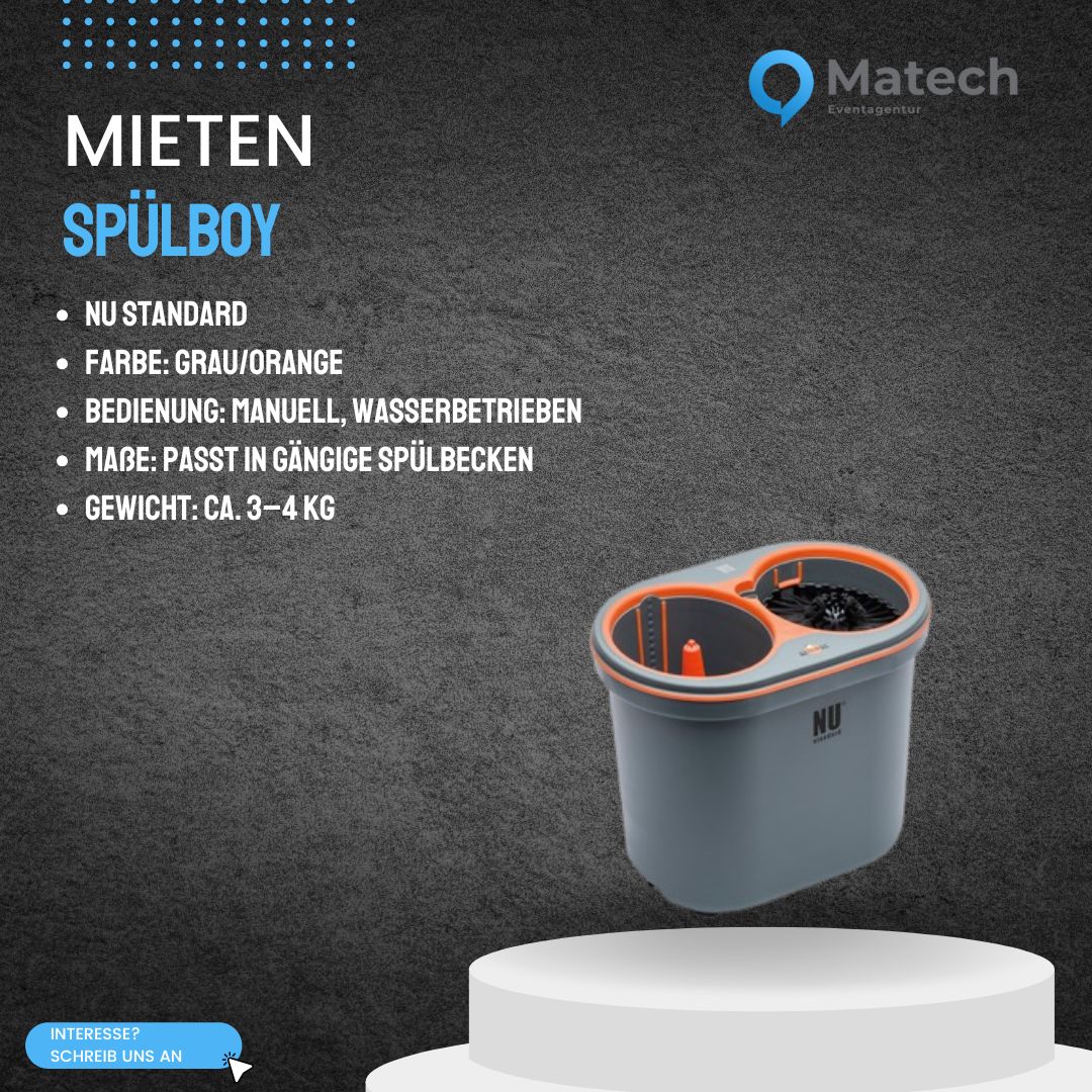 Spülboy NU Standard mieten – Hand-Gläserspüler ohne Strom für Gastro & Catering