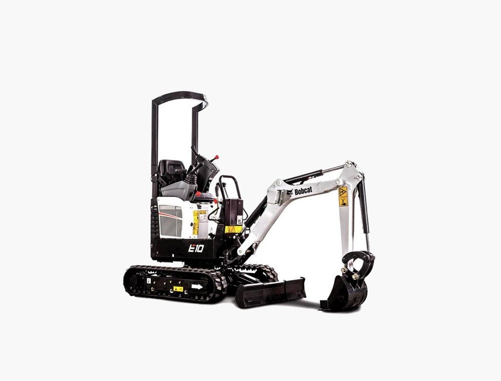 Bobcat E10 Minibagger mieten – 1,2 t, nur 70 cm breit, ab 73 € netto/Tag