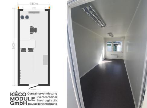 Bürocontainer mieten | Office Container 16/20 Fuß | Baustelle & Büro
