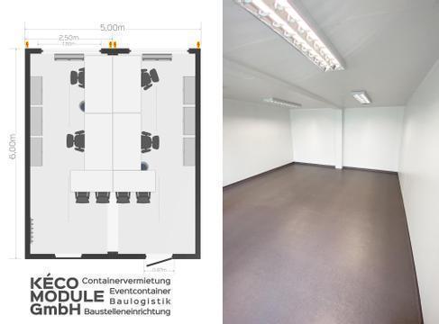 Duo-Container mieten | Doppel-Bürocontainer 16/20 Fuß | Baustellencontainer-Anlage