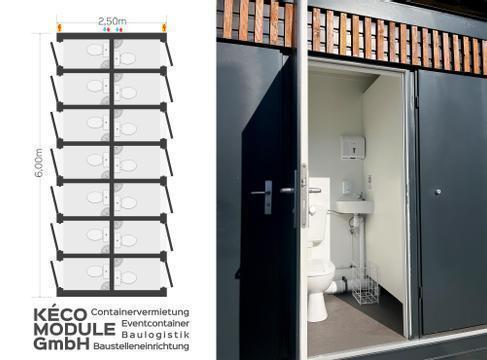 Event-WC-Container 12 Kabinen mieten | Sanitär- & Toilettencontainer 20 Fuß – 2