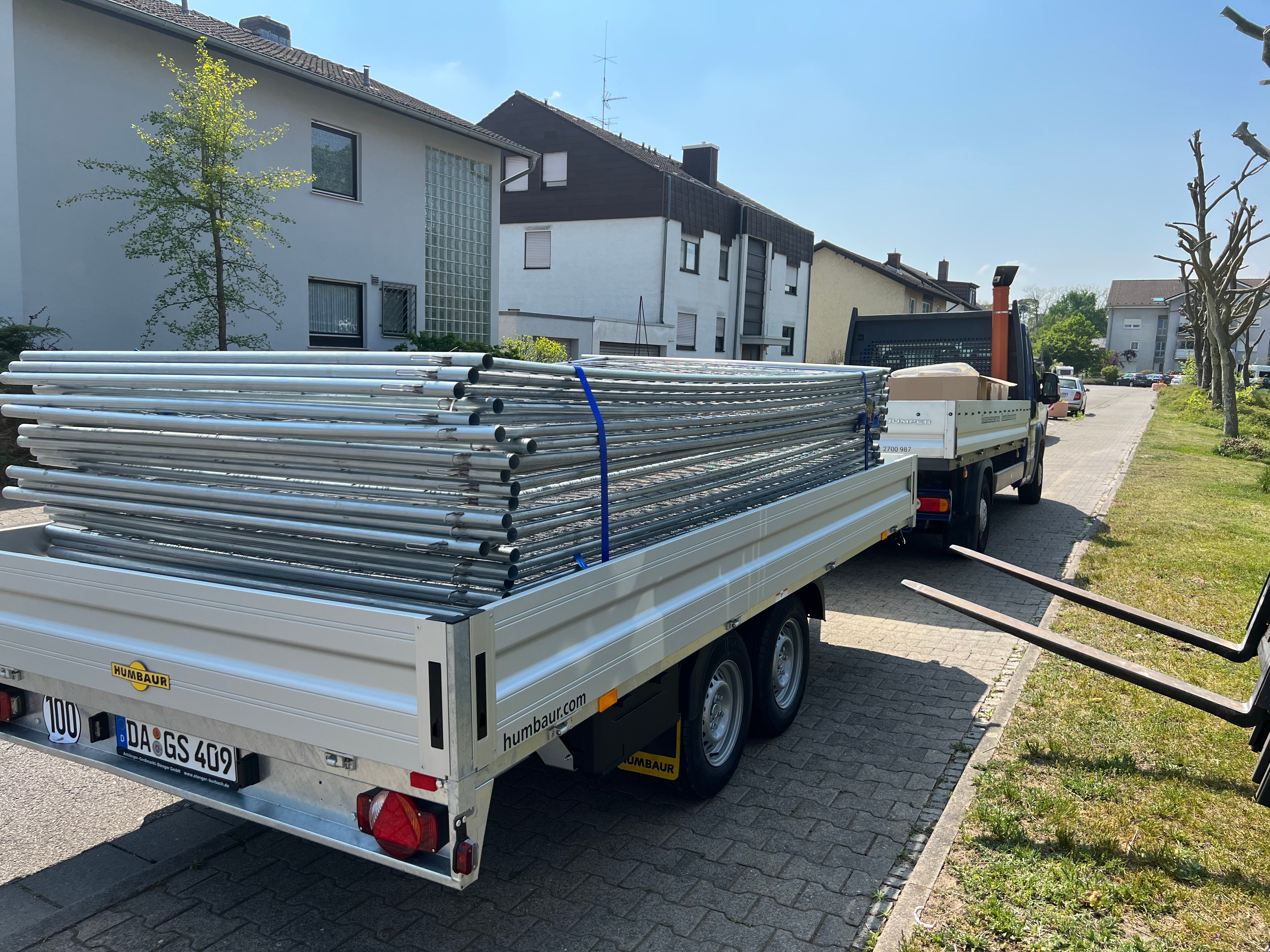 Bauzaun mieten – Mobilzaun feuerverzinkt 3,50 × 2,00 m inkl. Zubehör – 3
