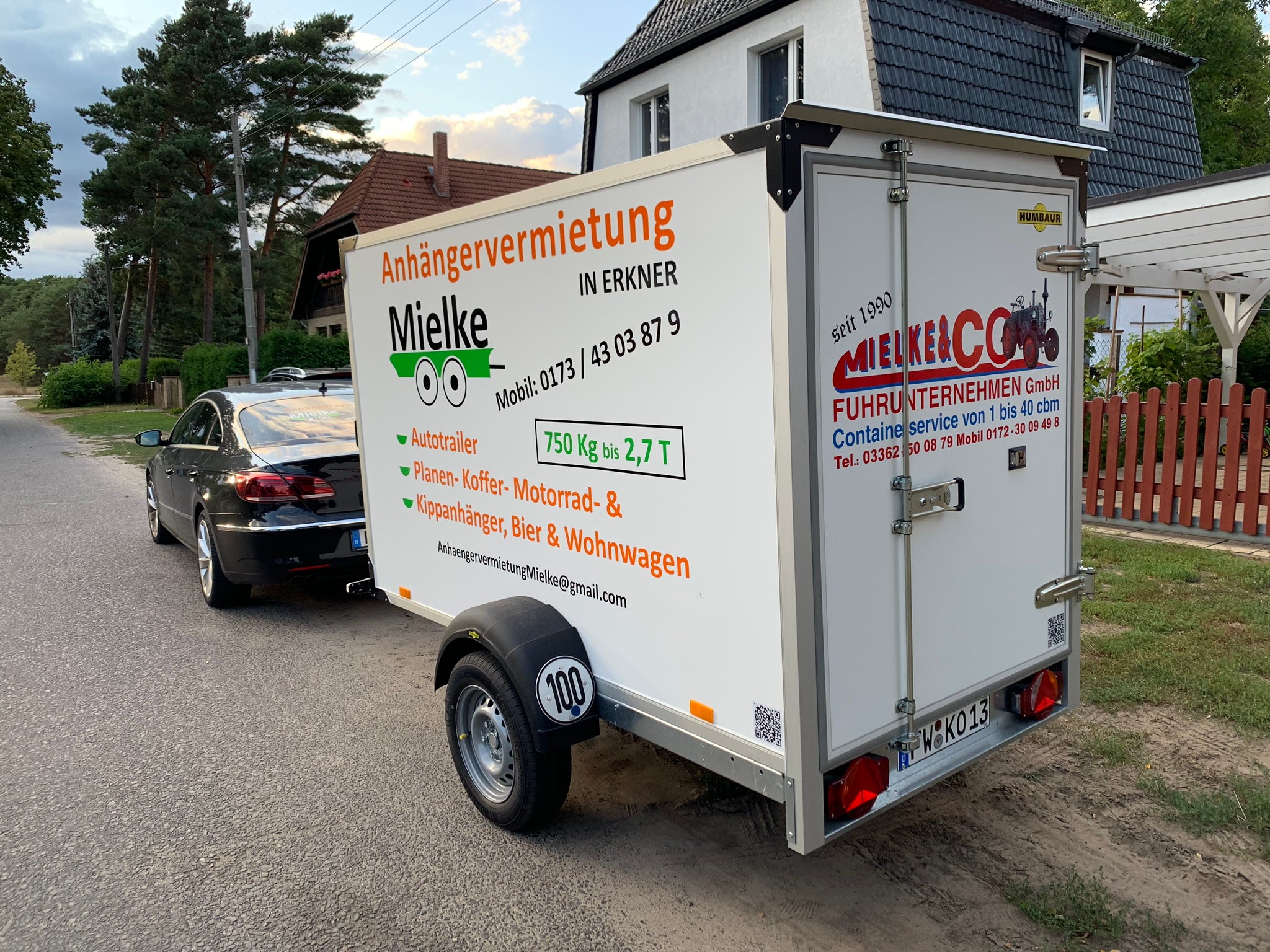 Kofferanhänger 1,3t mieten – 2,5m x 1,3m x 1,5m | Umzug & geschützter Transport – 2