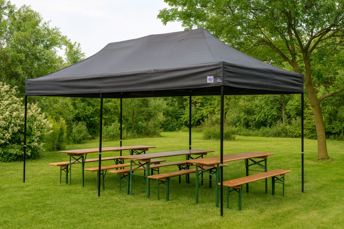 Faltpavillon 3x6m mieten – E-Z UP Eclipse Heavy-Duty für Events