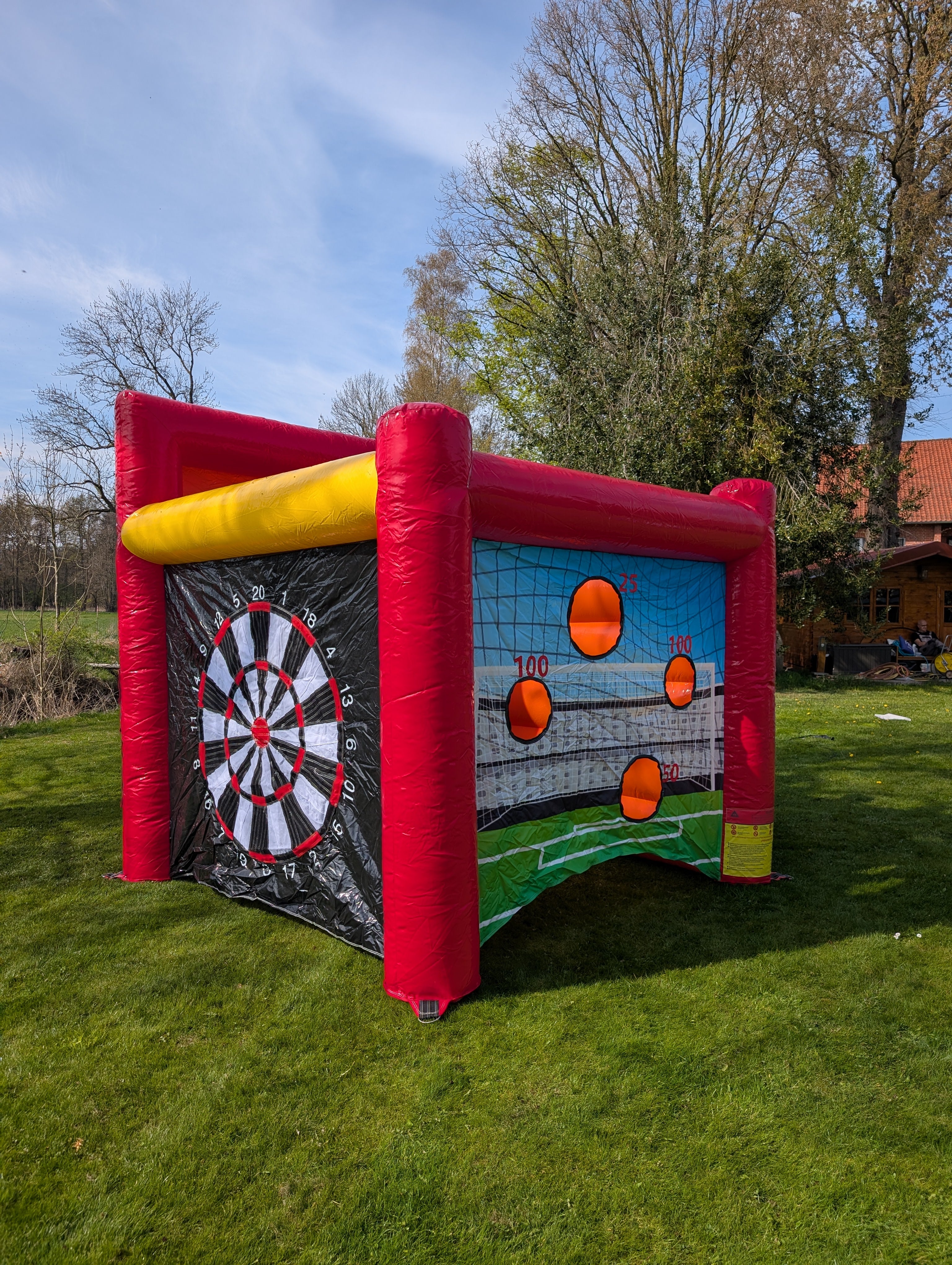 Spielewürfel 4-in-1 mieten – Riesendart, Torwand, Ringe & Basketball
