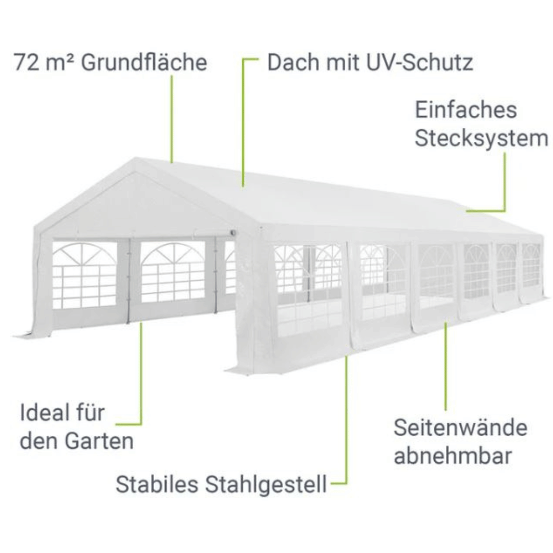Festzelt Partyzelt 6x12m mieten – wasserfest für bis zu 144 Personen – 4