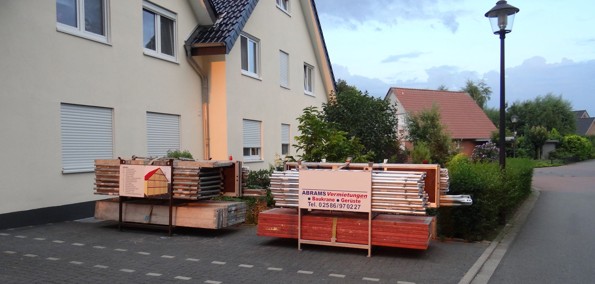 Fassadengerüst mieten – Gerüstbox to go, komplett für Giebel bis 10 m