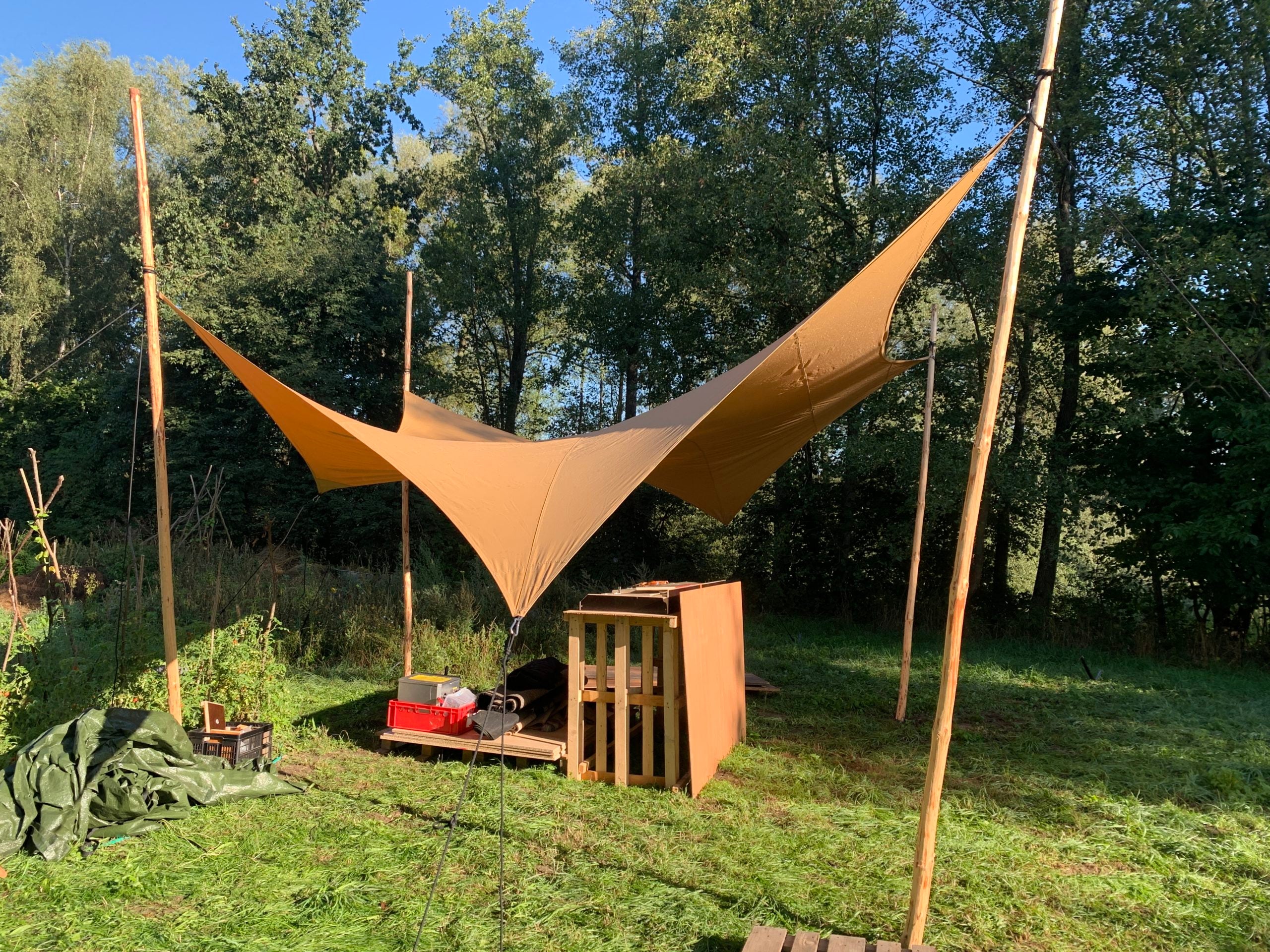Bühnentarp mieten – Bühnenüberdachung für kleine Bühnen 4x4 m (ca. 30 m²) – 3
