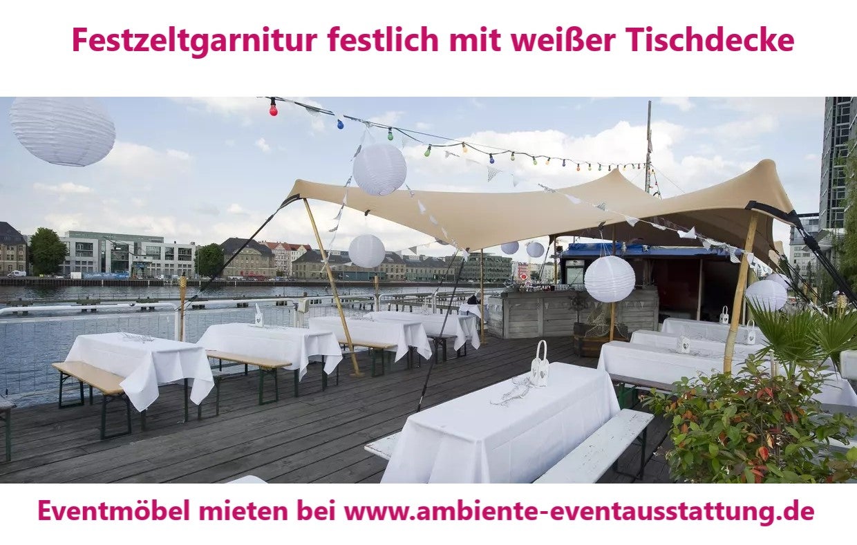 Biertischgarnitur mieten – Festzeltgarnitur mit Hussen oder Polsterauflagen – 4