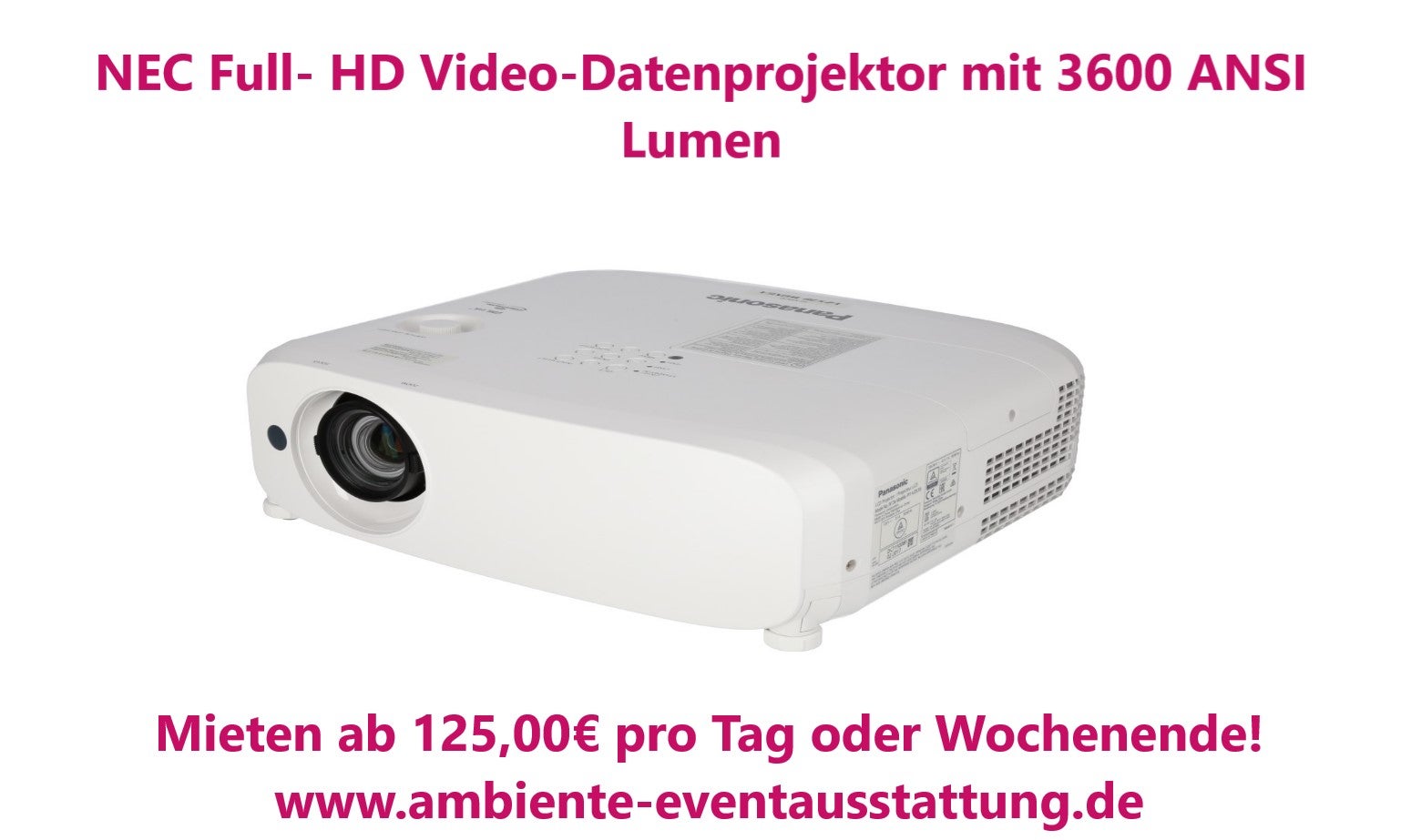 Beamer mieten – Full-HD Projektor, Leinwand, Funkmikrofon & Flipchart – 2