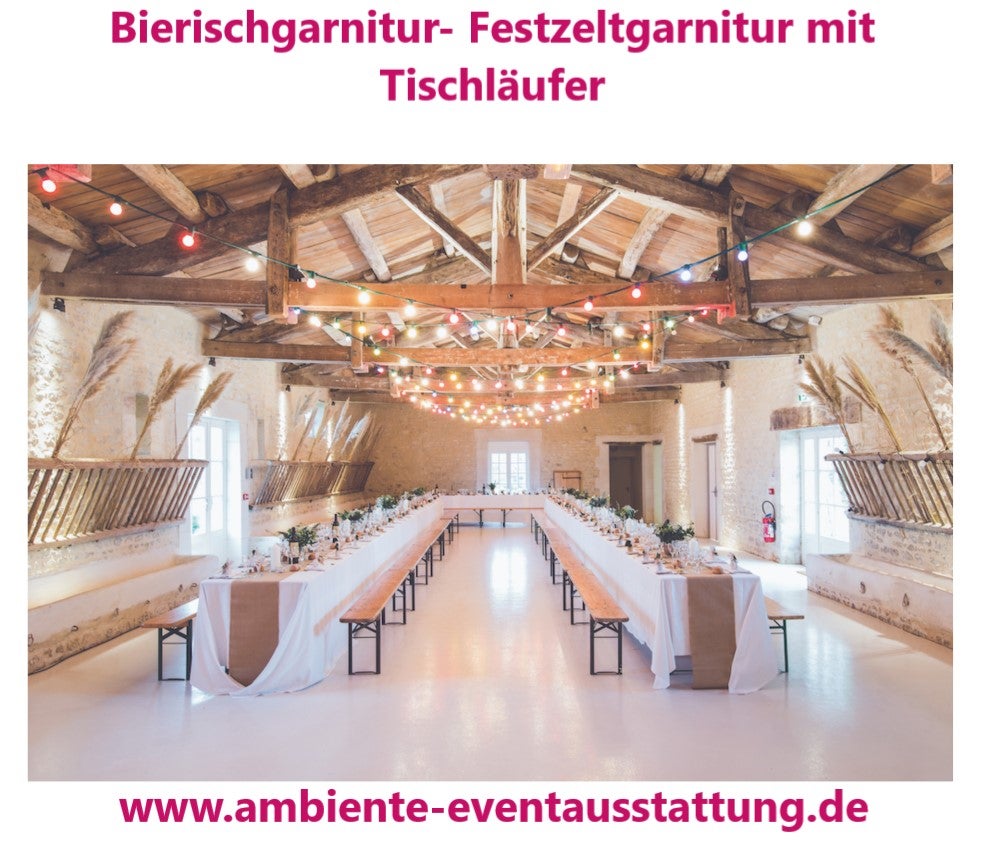Biertischgarnitur mieten – Festzeltgarnitur mit Hussen oder Polsterauflagen – 2