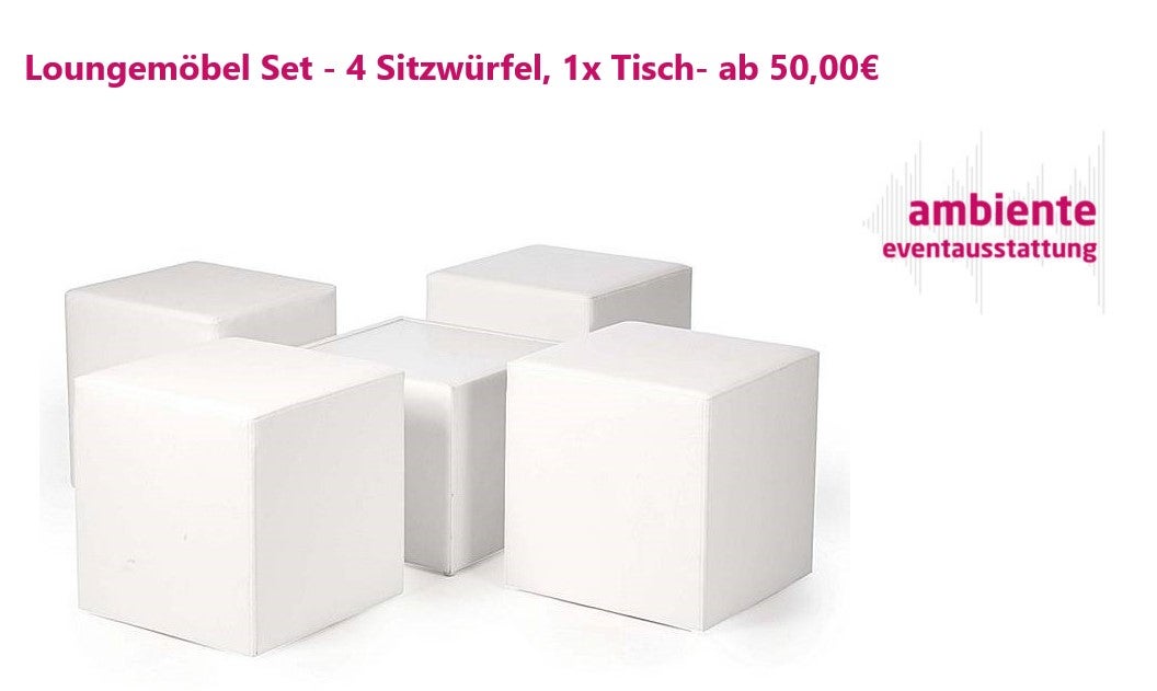 Loungemöbel mieten – Sitzwürfel, Loungesessel & Cocktailsessel in vielen Farben – 2
