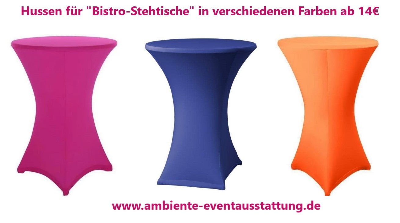 Stehtisch mieten – Bistrotisch & Design-Stehtisch mit Husse, LED-Akku-Stehtisch – 2