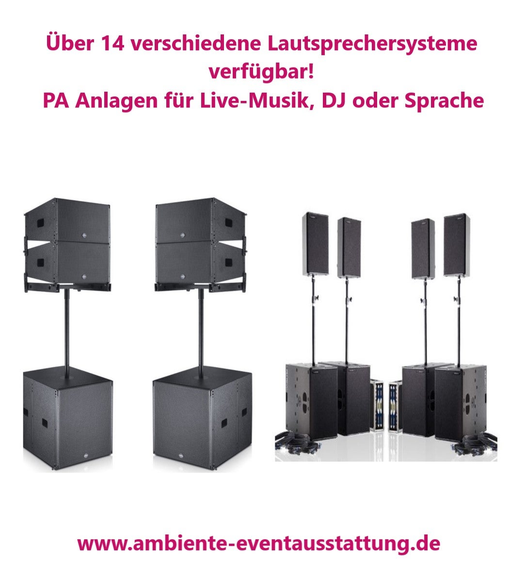 Musikanlage mieten – Partyanlage & Lautsprecheranlage für Sprache und Musik
