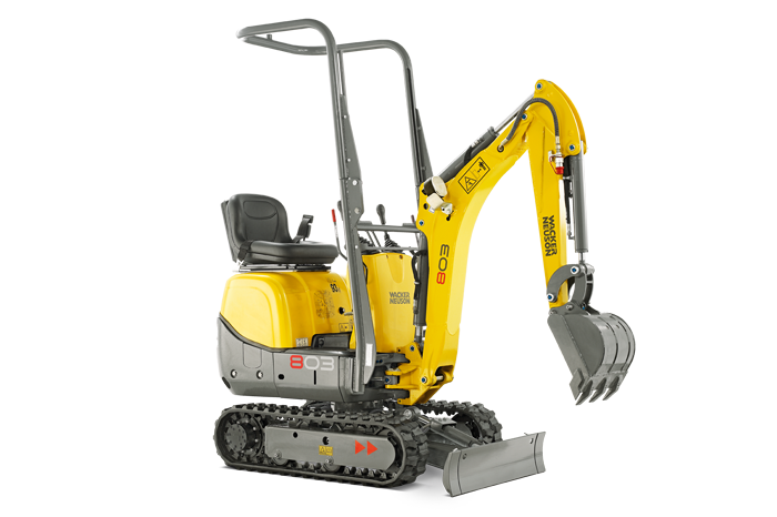 Minibagger mieten Berlin – Microbagger Wacker Neuson 803, 1,0 t – 2
